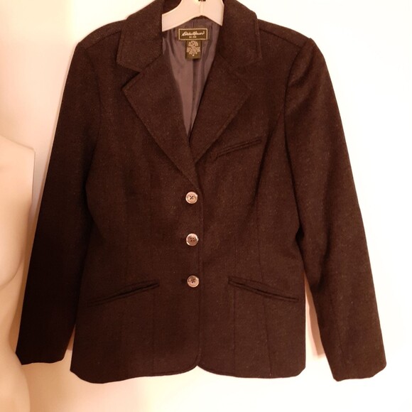 Eddie Bauer charcoal gray wool Blazer jacket classic quiet luxury quality pm m - Picture 2 of 6